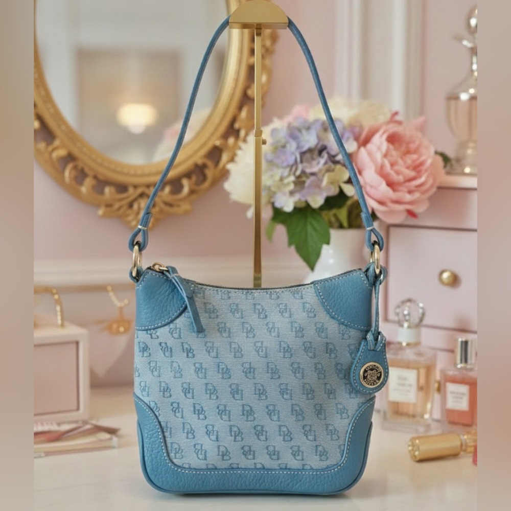 Dooney & Bourke Limited Edition (RARE) Pastel Blue Monogram Crossbody Bag